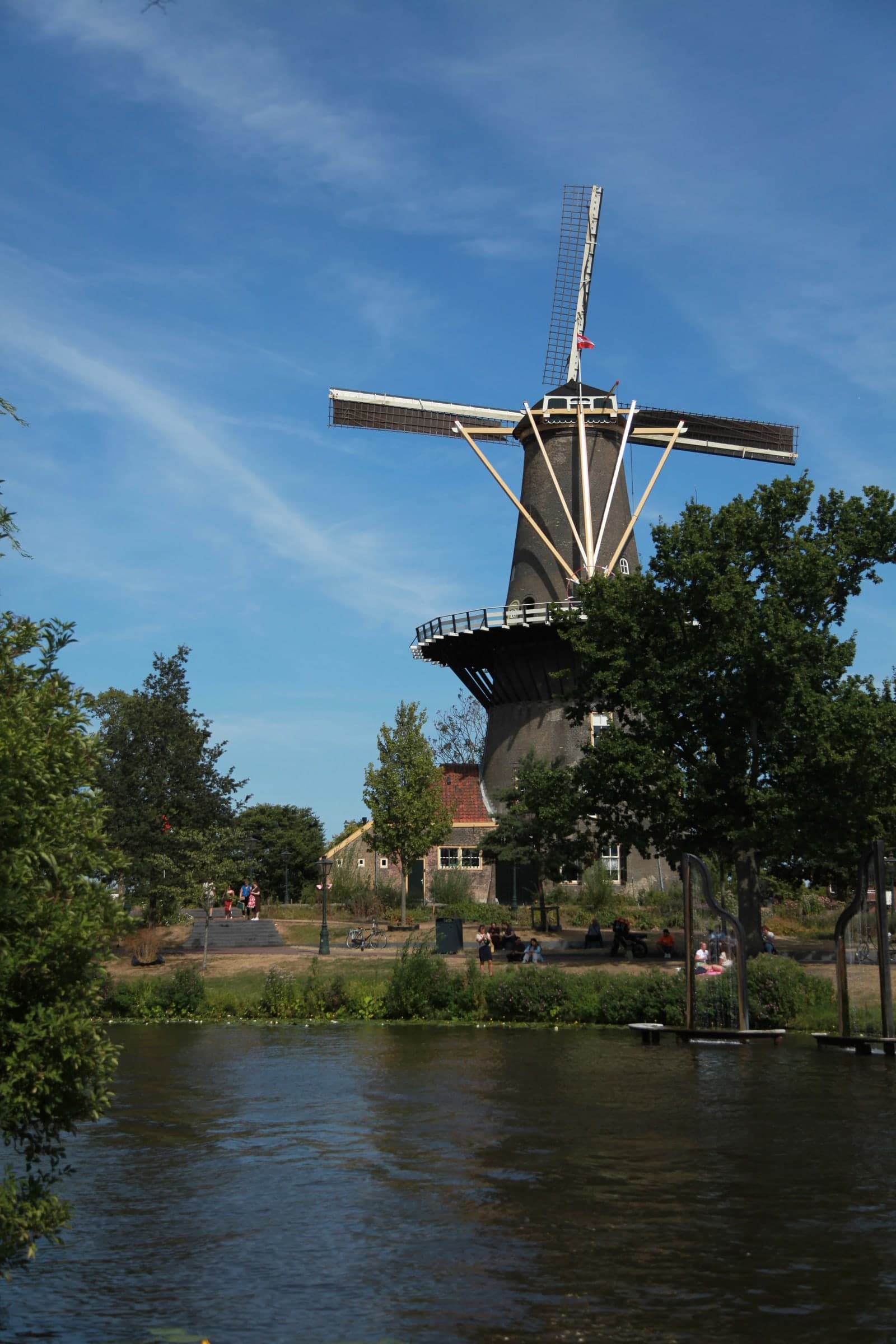 Molen De Valk across the water in Leiden