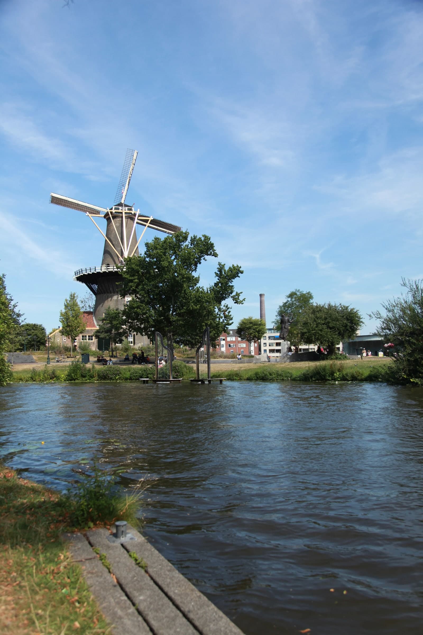Molen De Valk and canal in Leiden