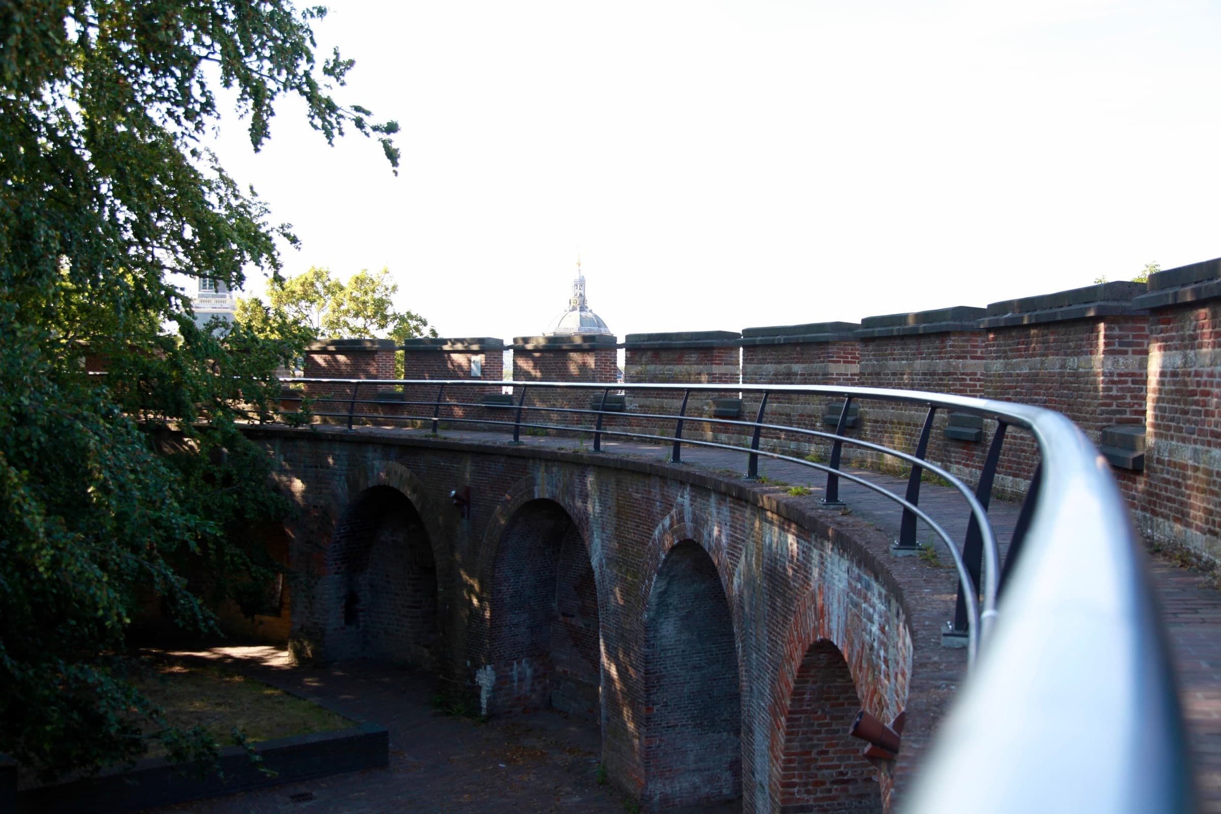 Water spout above brick fortification in Leiden