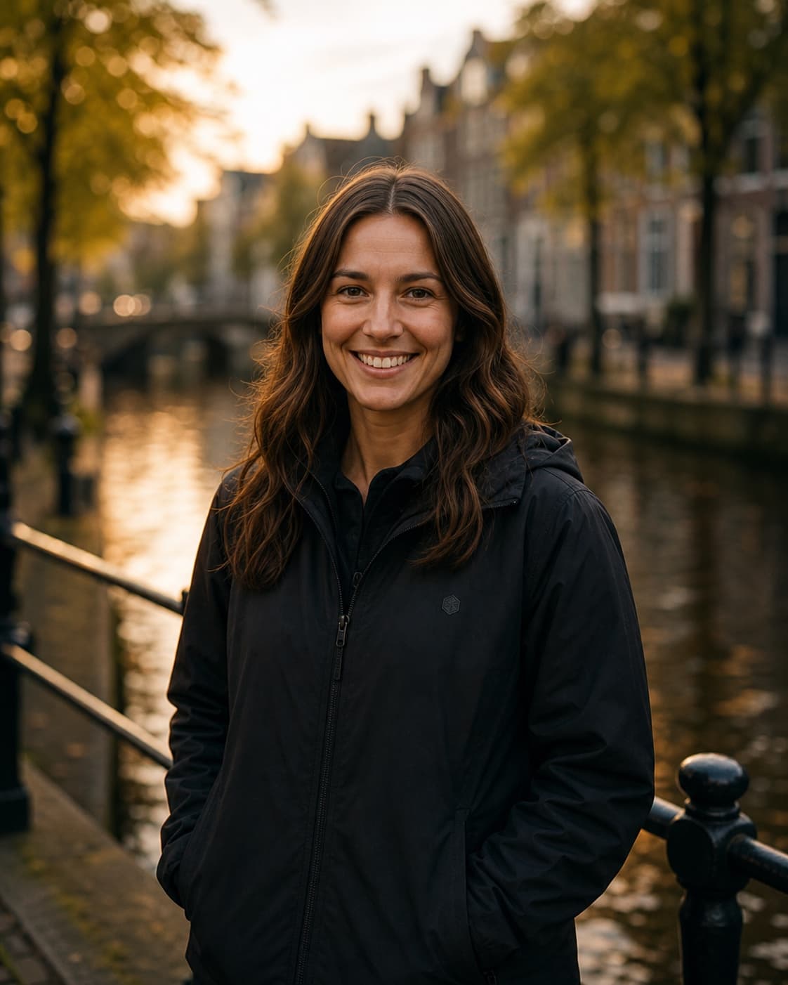 Maya, a Not Just Cheese photography-led guide, holding a camera in Leiden